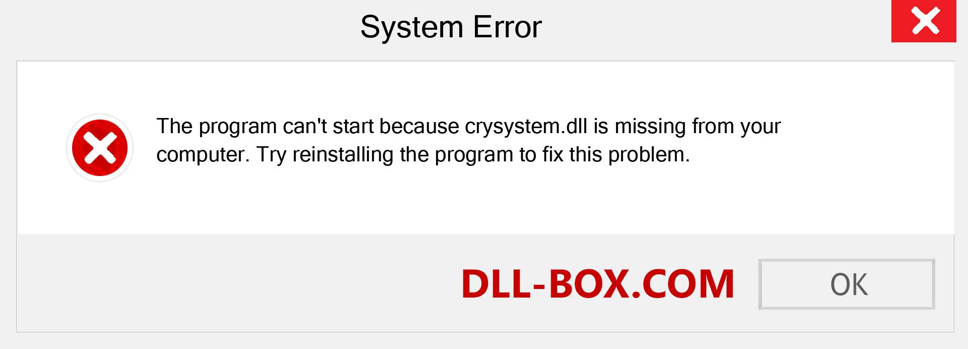  crysystem.dll file is missing?. Download for Windows 7, 8, 10 - Fix  crysystem dll Missing Error on Windows, photos, images